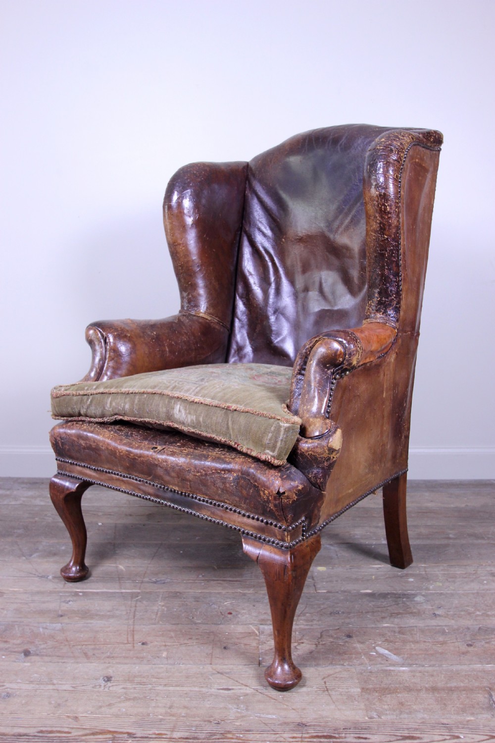 Superb 19th C. Leather Wing Chair View II