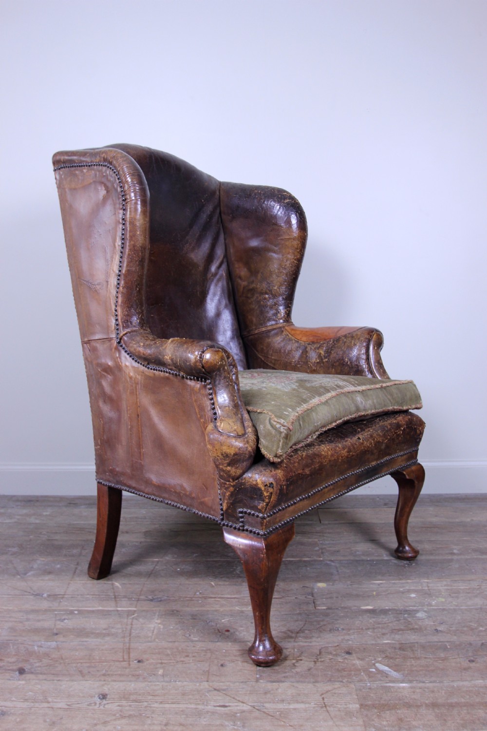 Superb 19th C. Leather Wing Chair View III