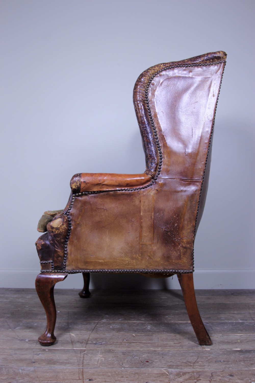 Superb 19th C. Leather Wing Chair View IV