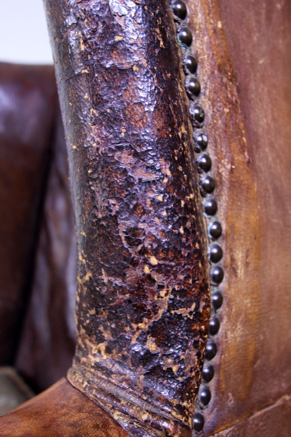 Superb 19th C. Leather Wing Chair View VII