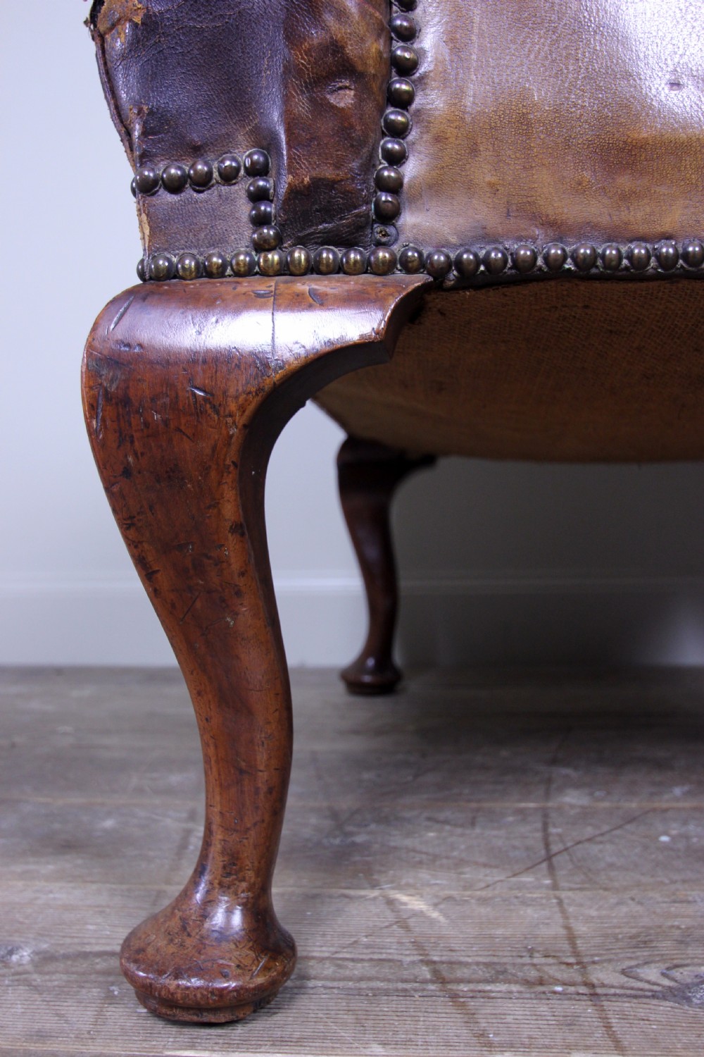 Superb 19th C. Leather Wing Chair View IX