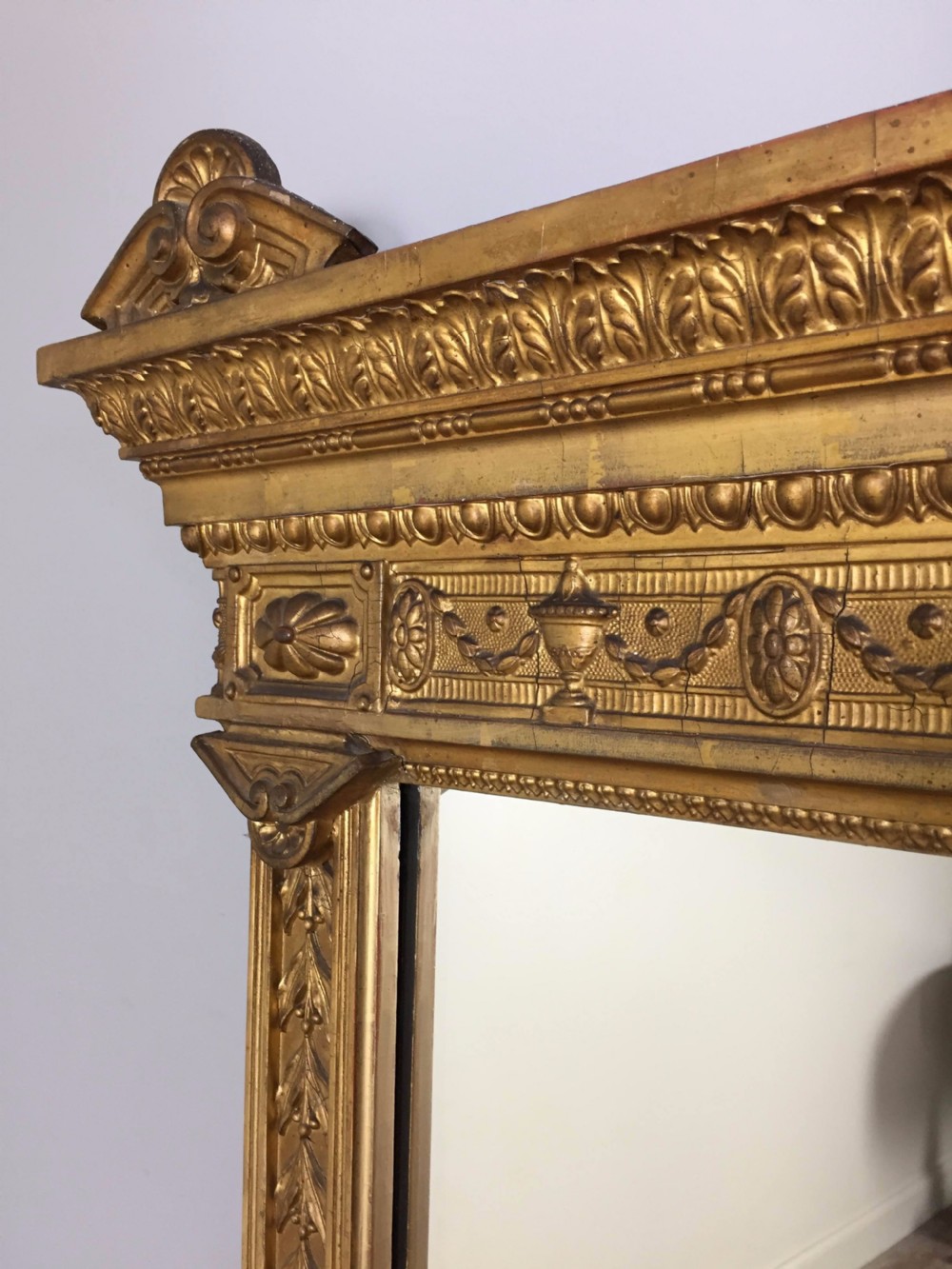 Large 19th C. Giltwood Overmantle Mirror View II