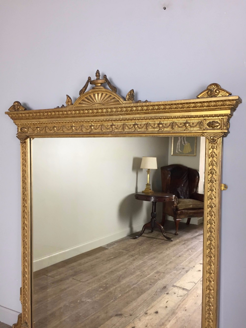 Large 19th C. Giltwood Overmantle Mirror View III