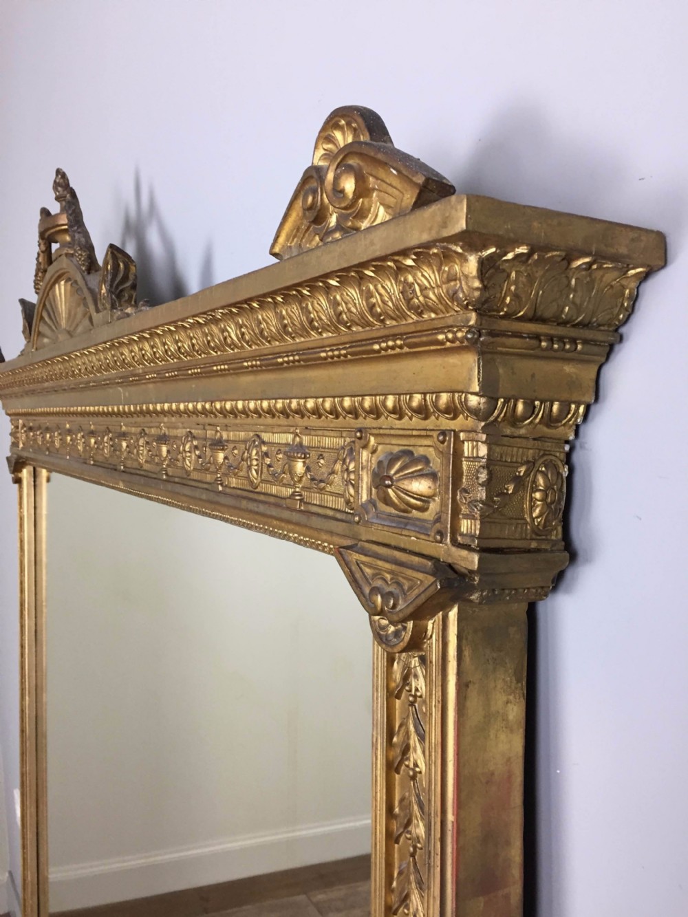Large 19th C. Giltwood Overmantle Mirror View V