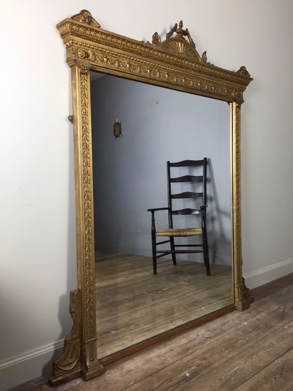 Large 19th C. Giltwood Overmantle Mirror View VII