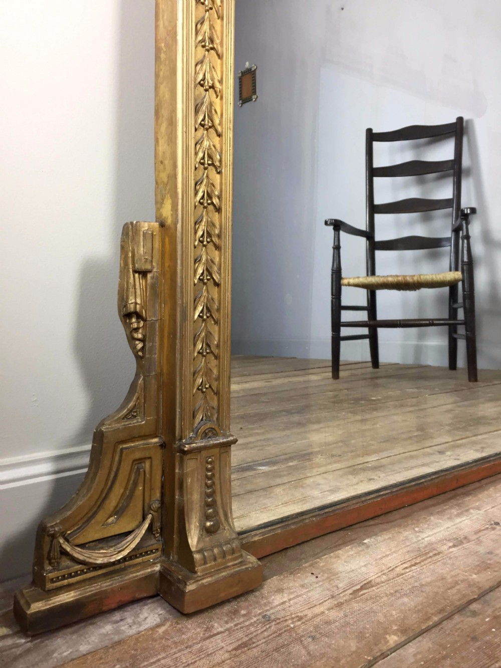 Large 19th C. Giltwood Overmantle Mirror View VIII