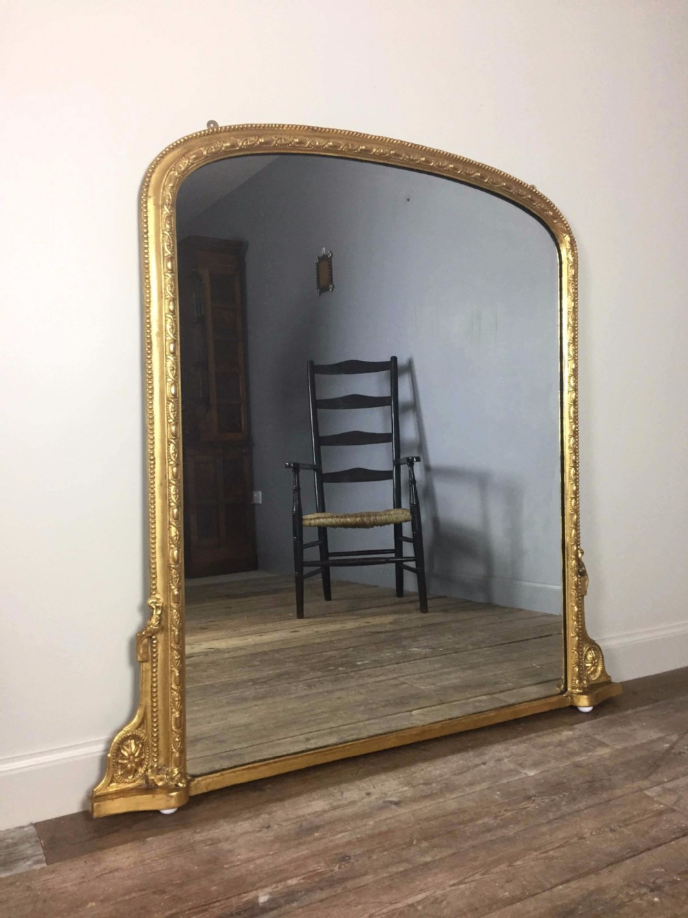 Classic 19th Century Giltwood Overmantle Mirror View II