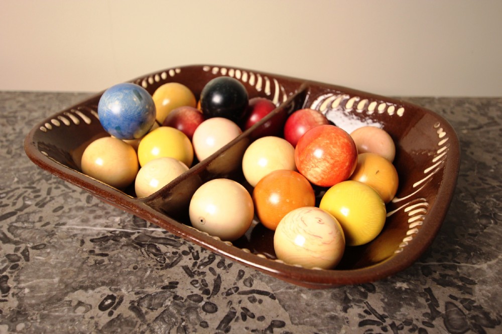 19th Collection of 21 Ivory Snooker Billiard Balls
