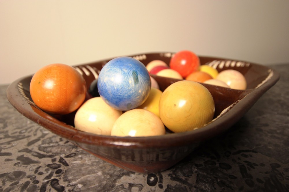 19th Collection of 21 Ivory Snooker Billiard Balls View VI