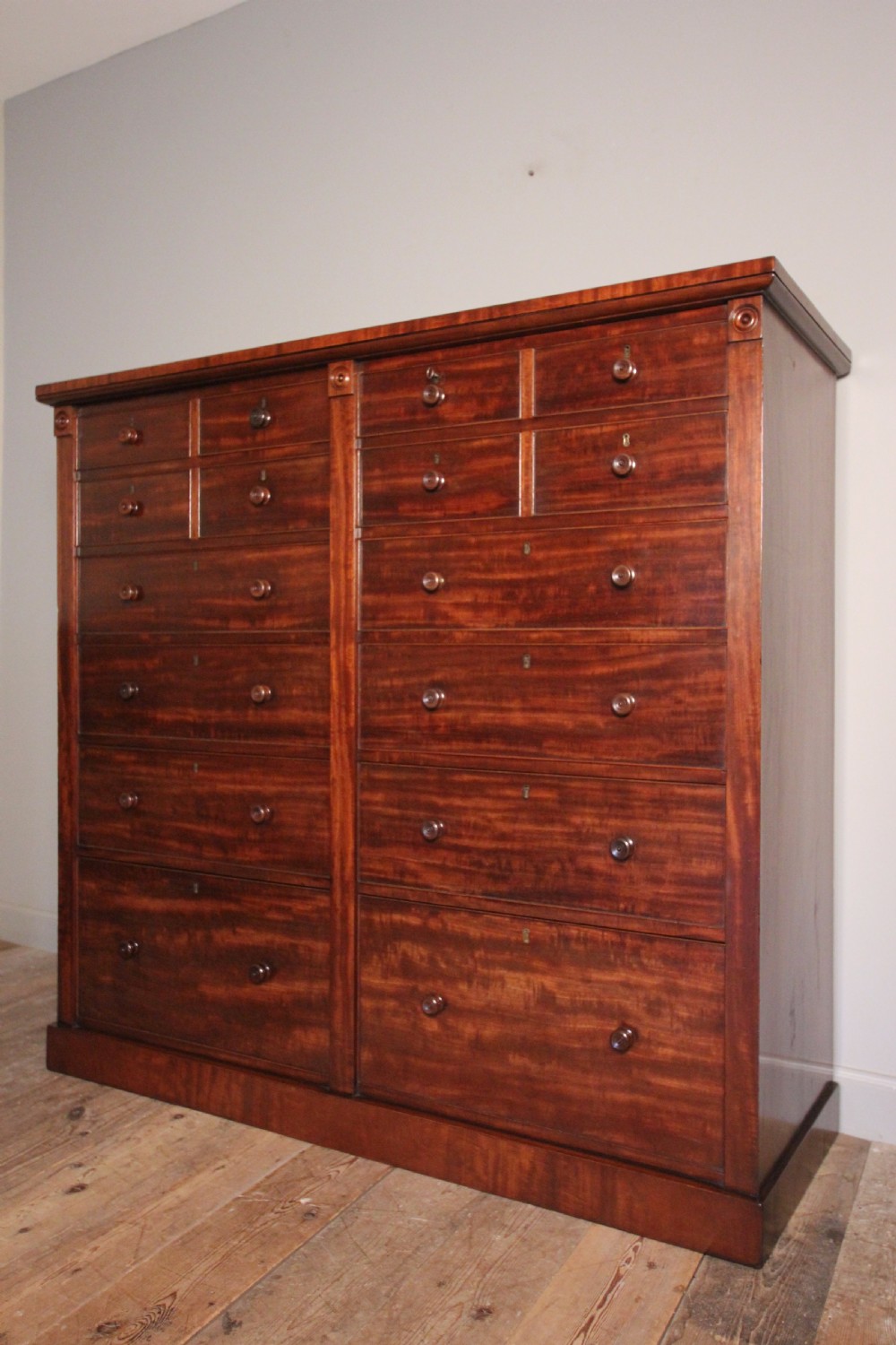 Superb 19th Century Mahogany Double Wellington Chest View II