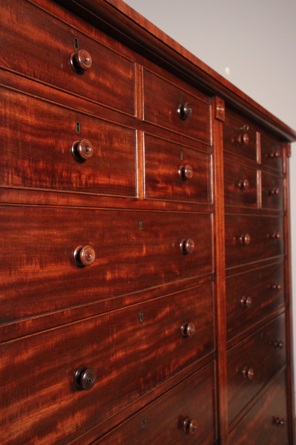 Superb 19th Century Mahogany Double Wellington Chest View V