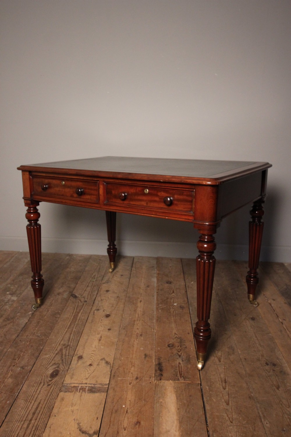 T. Willson 19th Century Mahogany Library Writing Table  View III