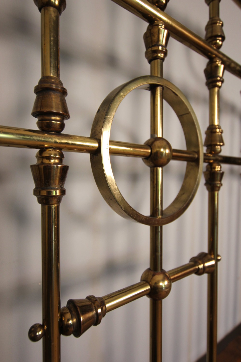 Wonderful Brass Double Bed with Original Lacquer Finish 4ft 6