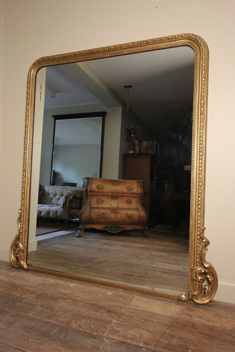 Large 19th C. Giltwood Overmantle Mirror View III