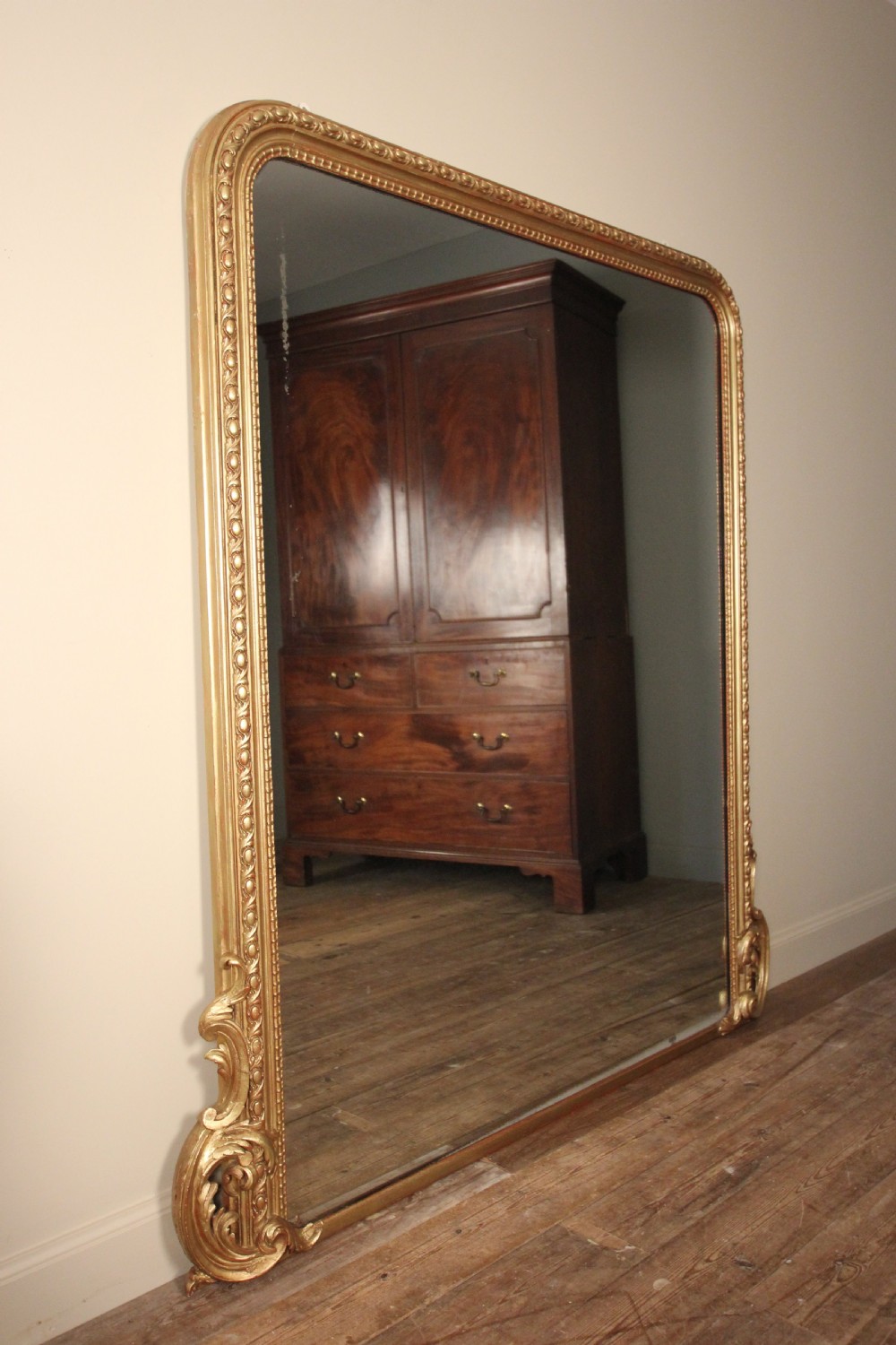 Large 19th C. Giltwood Overmantle Mirror View IV