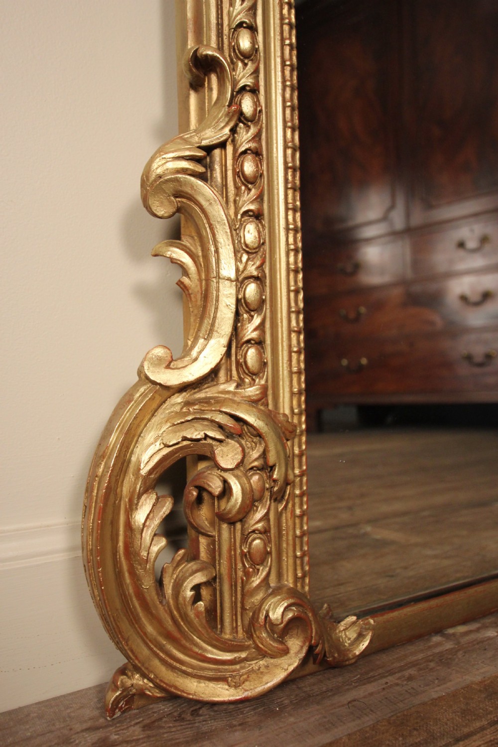 Large 19th C. Giltwood Overmantle Mirror View V
