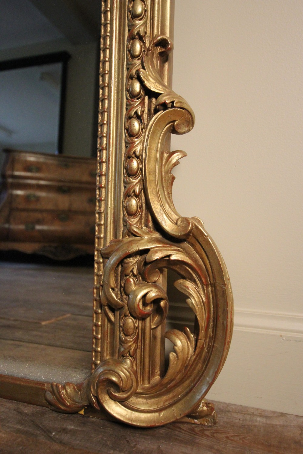 Large 19th C. Giltwood Overmantle Mirror View VI