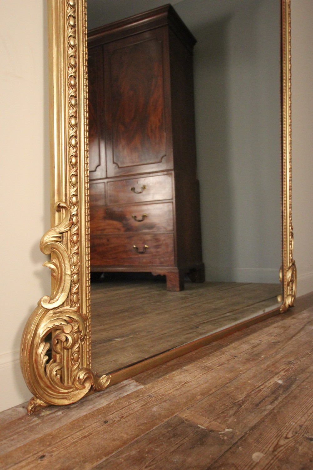 Large 19th C. Giltwood Overmantle Mirror View IX