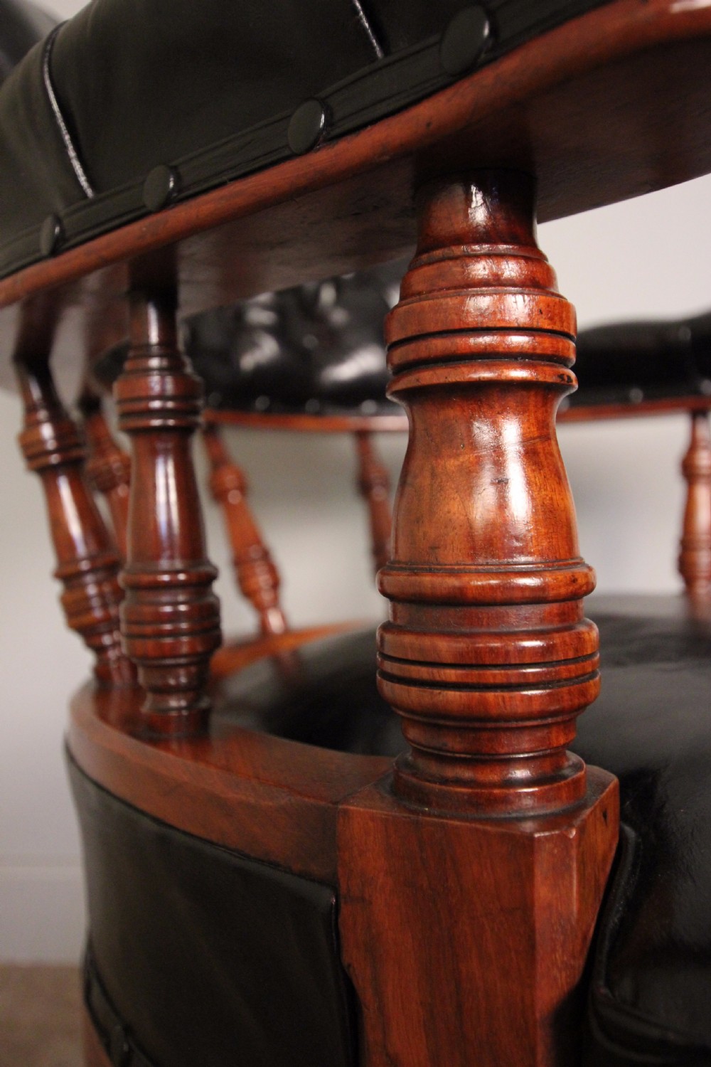 19th C Leather Library  Desk Chair View V