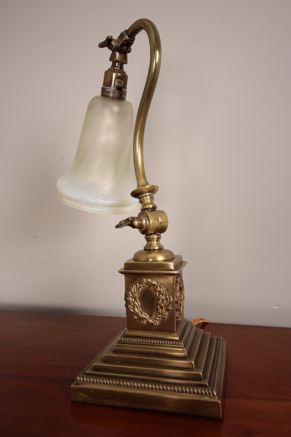 Edwardian Brass Adjustable Table Desk Lamp View VII