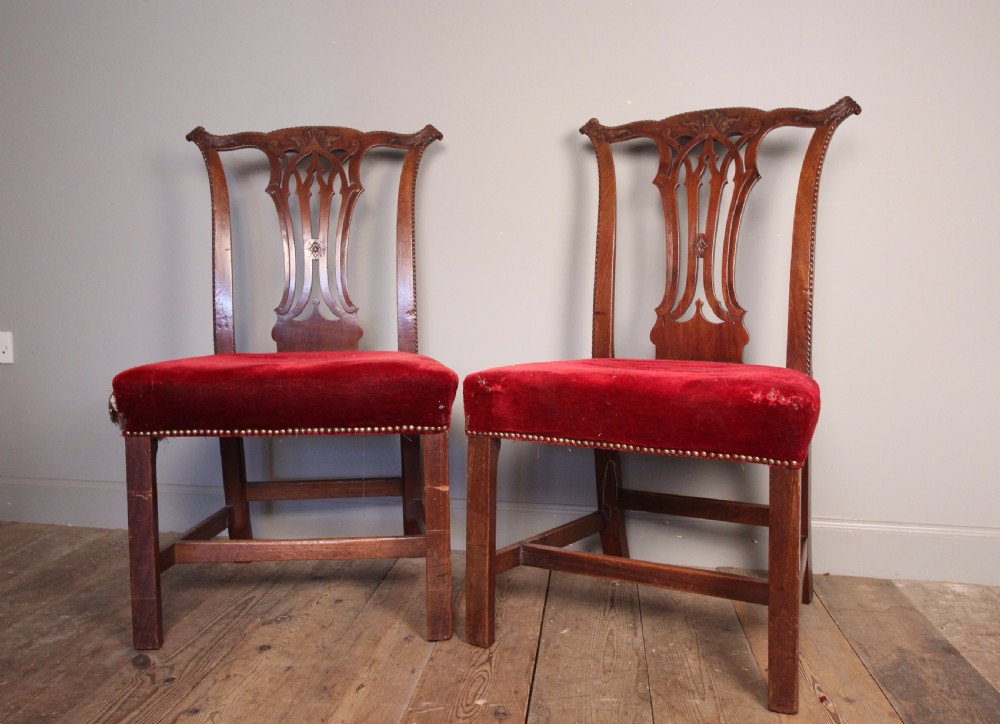 Superb Pair of 18th C. Mahogany Side Chairs View VI