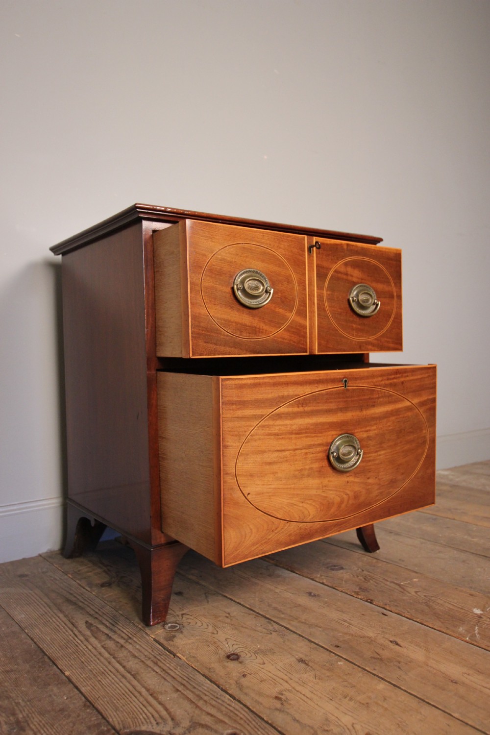 Georgian Mahogany Bedside Chest  View II