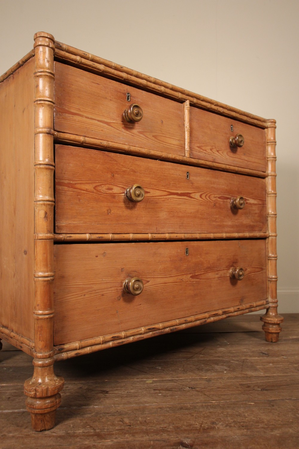 Beautiful Regency Faux Bamboo Chest of Drawers View IV
