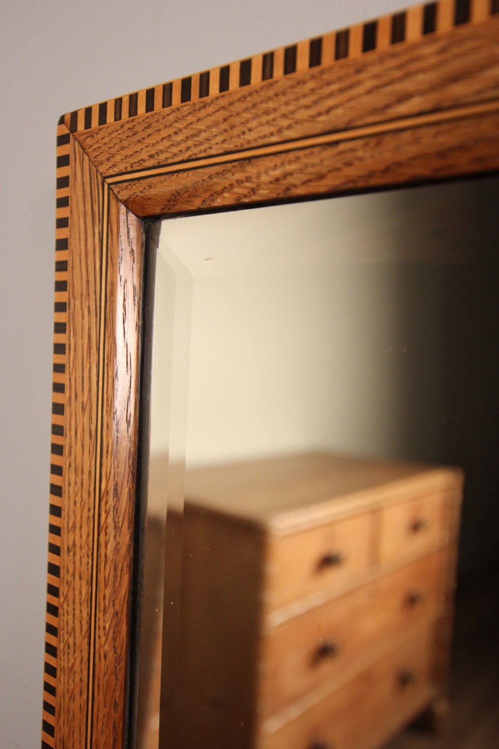 Edwardian Oak Inlaid Dressing Mirror View IV