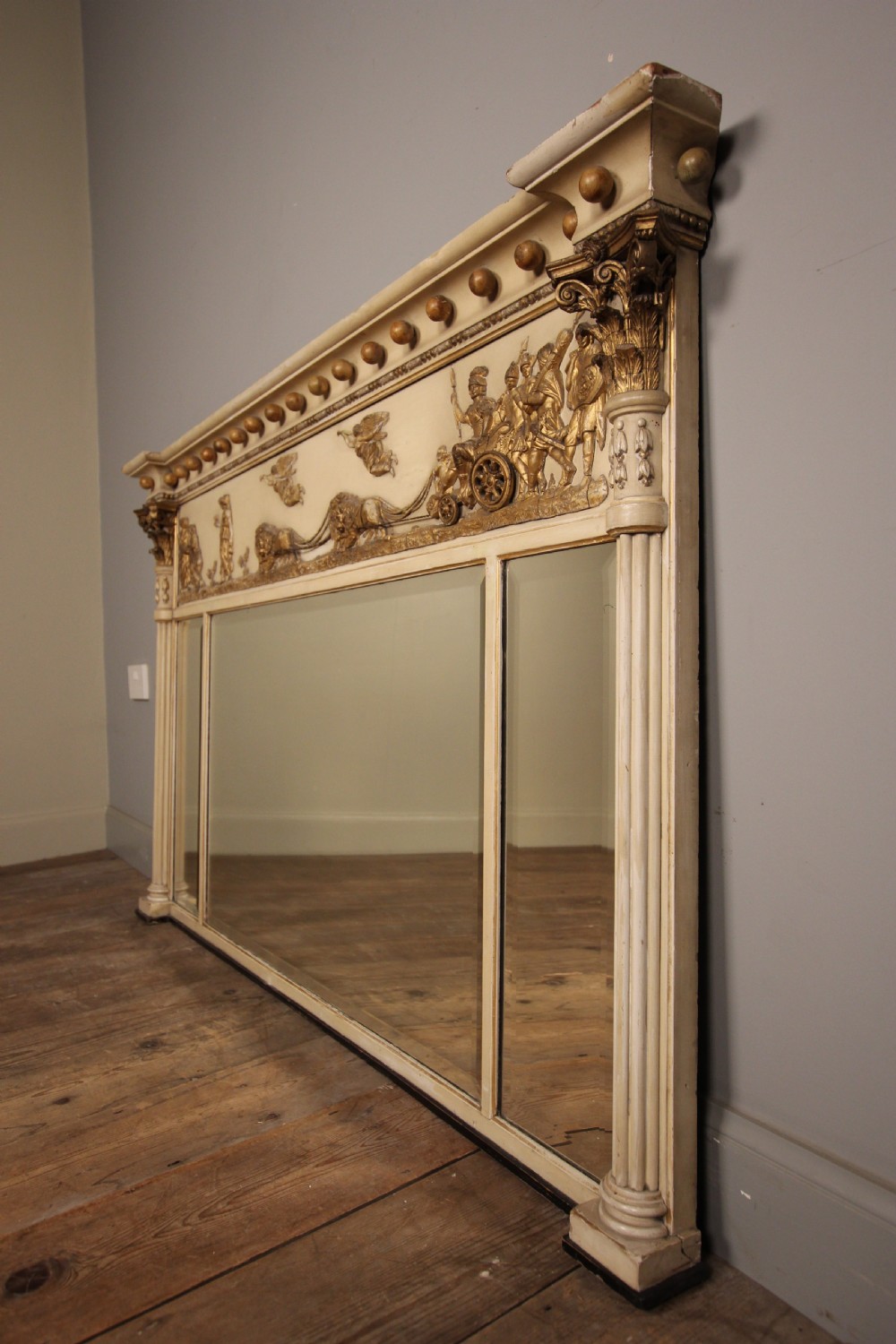 Superb Large Edwards & Roberts Triple Plate Mirror View V