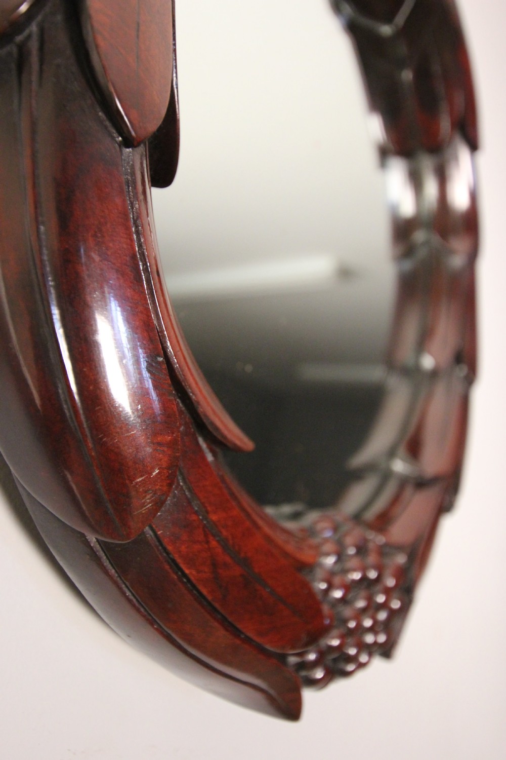 Stunning 19th C. Mahogany Carved Mirror View II