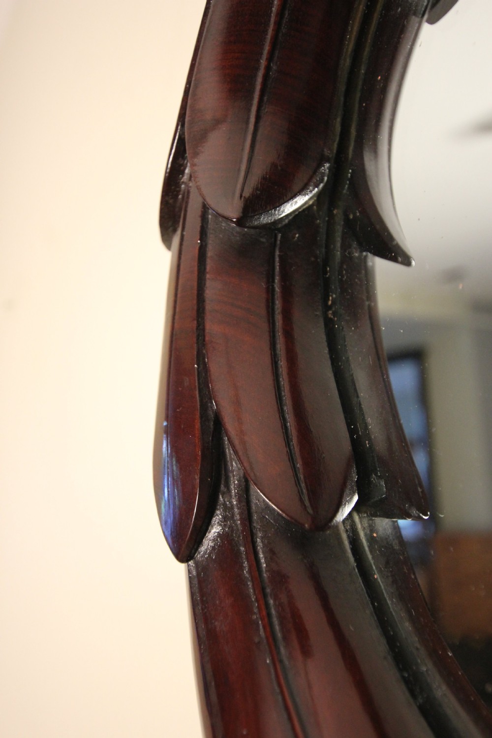 Stunning 19th C. Mahogany Carved Mirror View IV