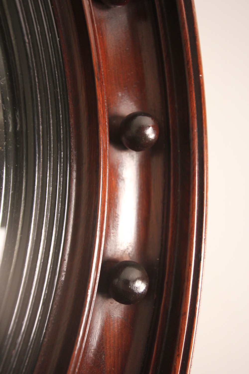 19th C. Large Convex Walnut Mirror View IV