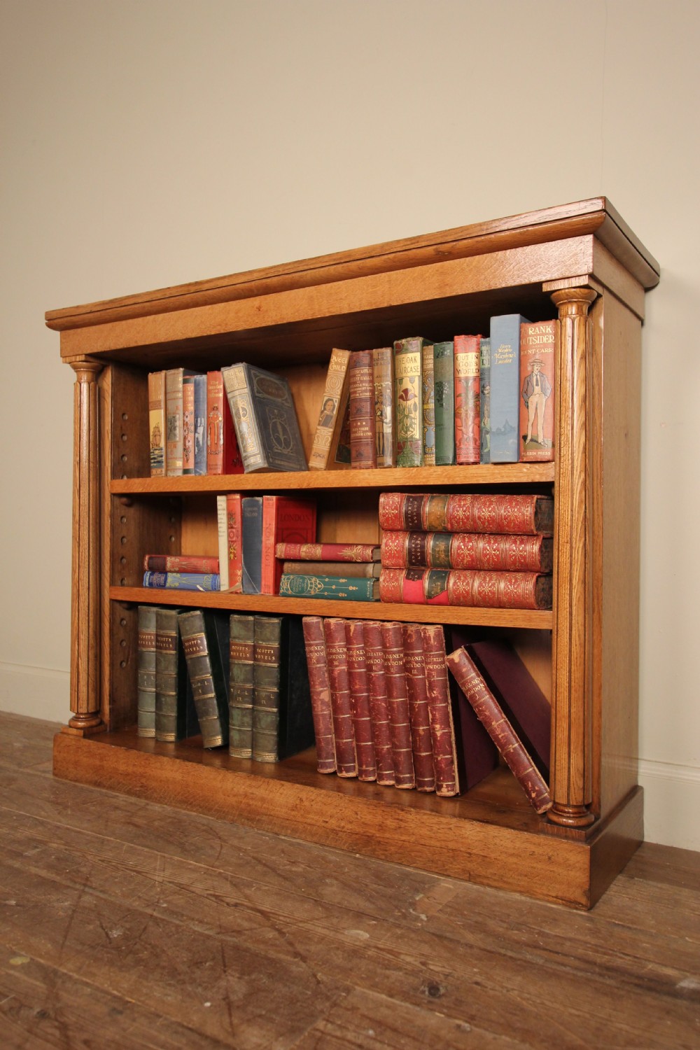 19th C Oak Dwarf Bookcase View II