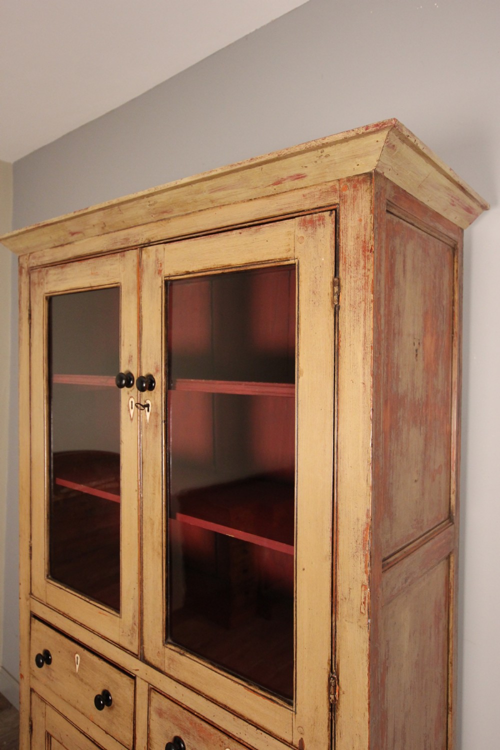 Georgian Glazed Cupboard in Old Paint View V