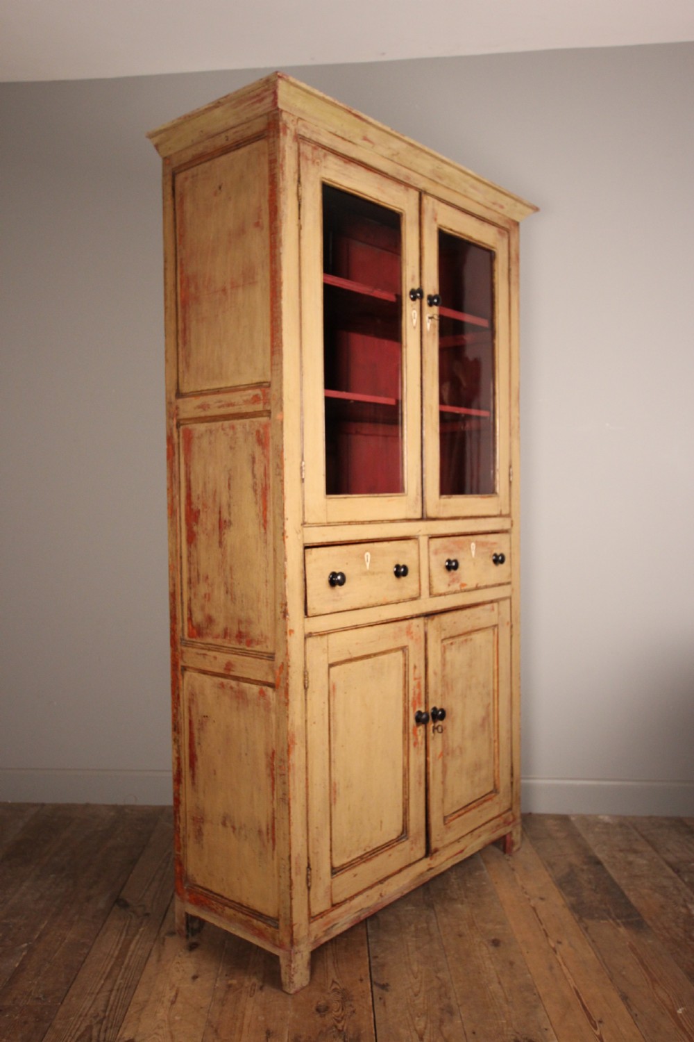 Georgian Glazed Cupboard in Old Paint View VI
