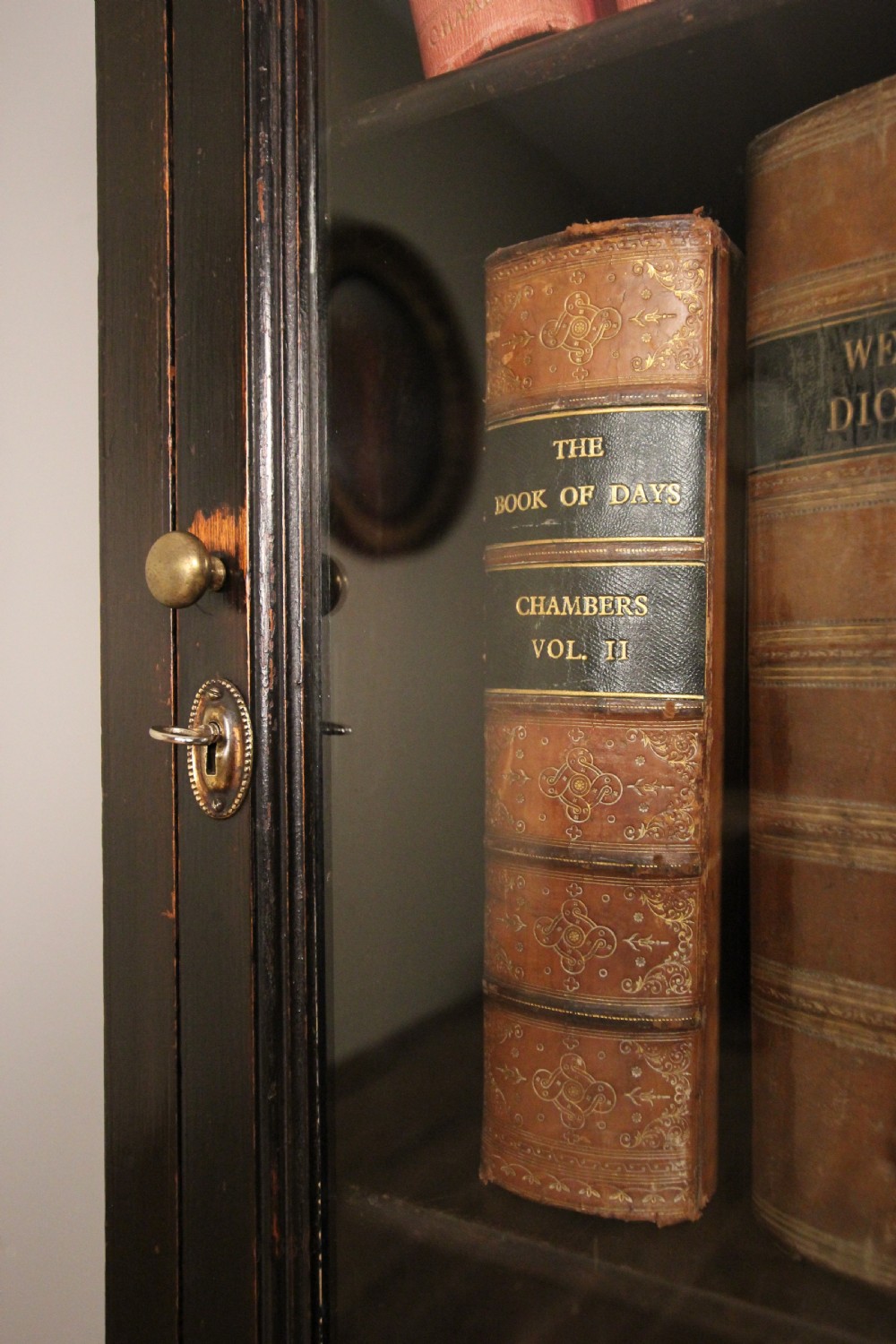 19th C. Ebonised Glazed Bookcase Cabinet View III