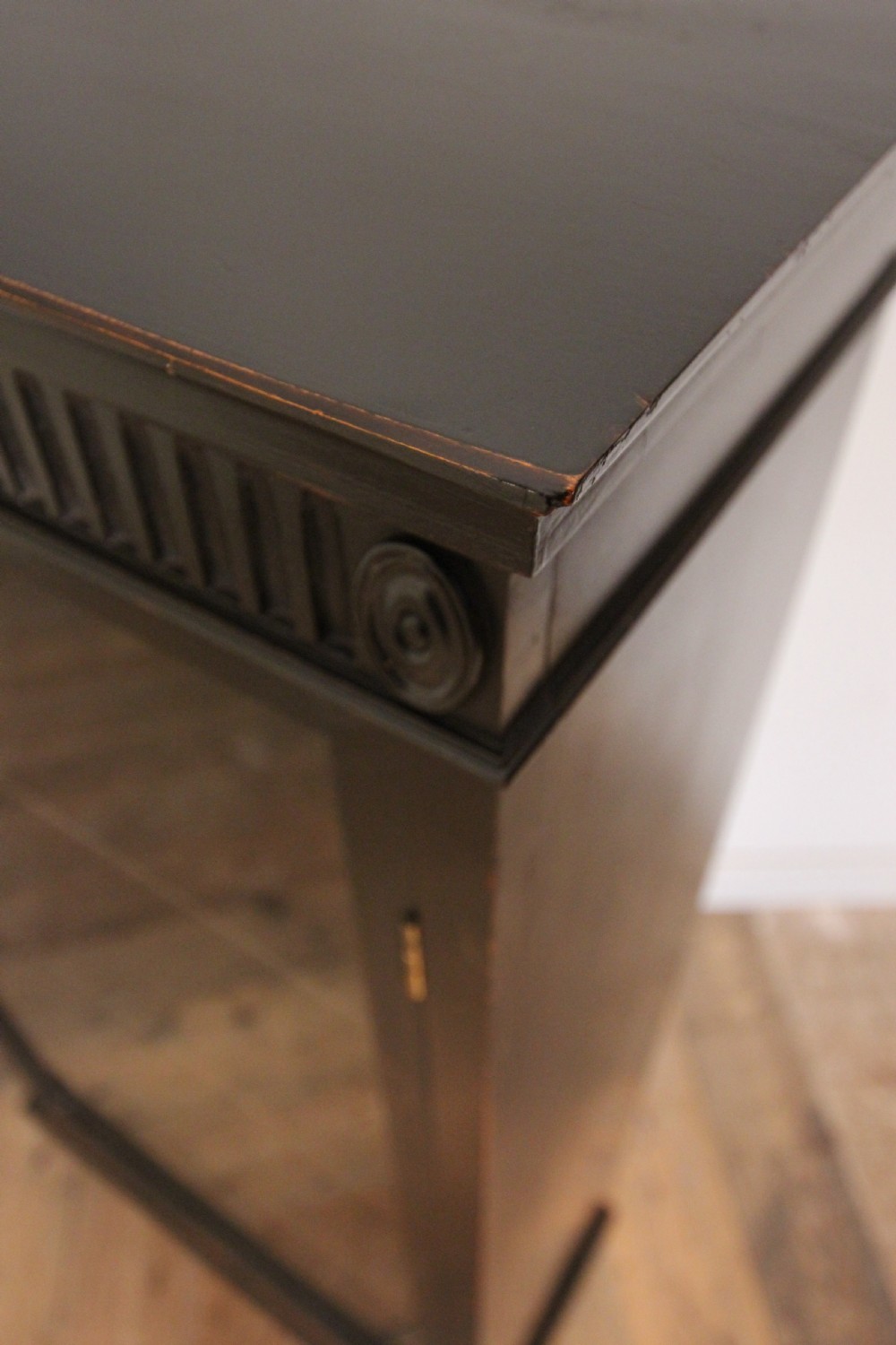 19th C. Ebonised Glazed Bookcase Cabinet View VIII