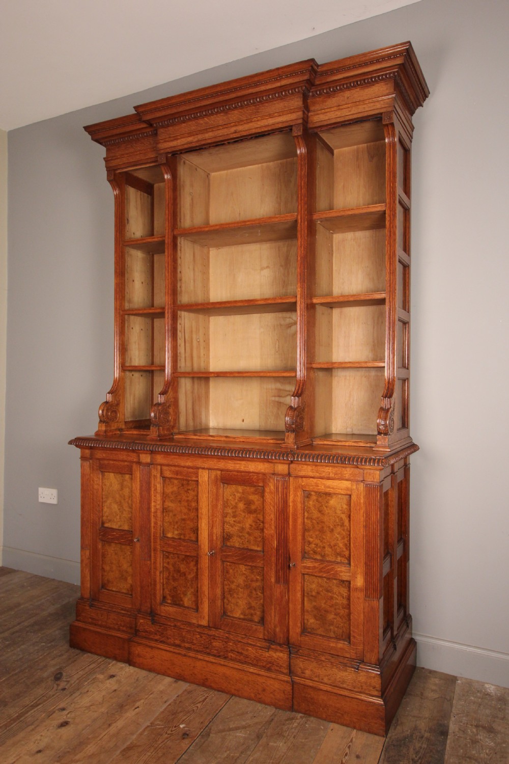 Superb Pollard Oak Bookcase View III