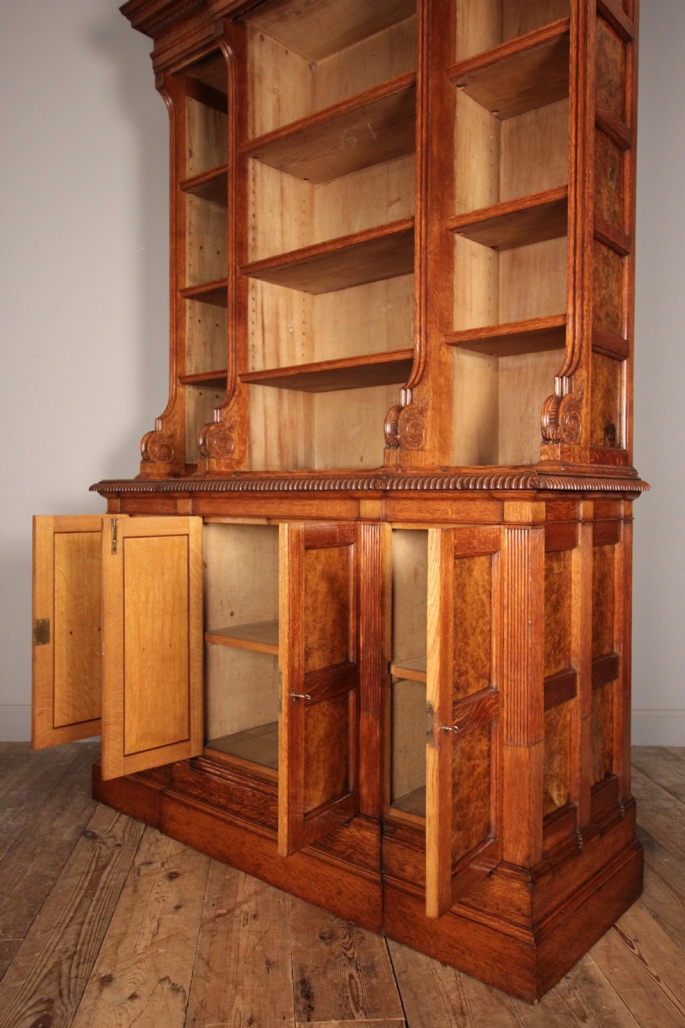 Superb Pollard Oak Bookcase View VI