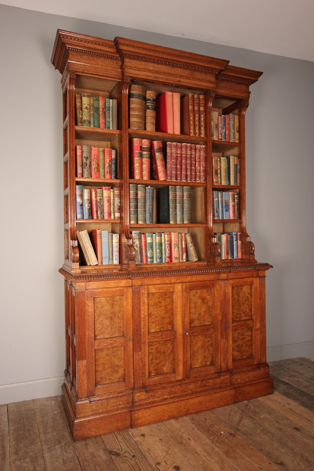 Superb Pollard Oak Bookcase View XIII