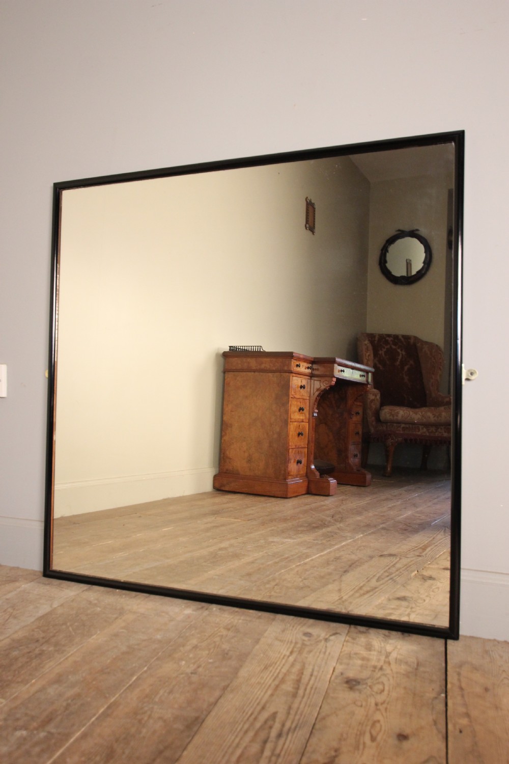 Early 20th C. Ebonised Outfitters Mirror View II