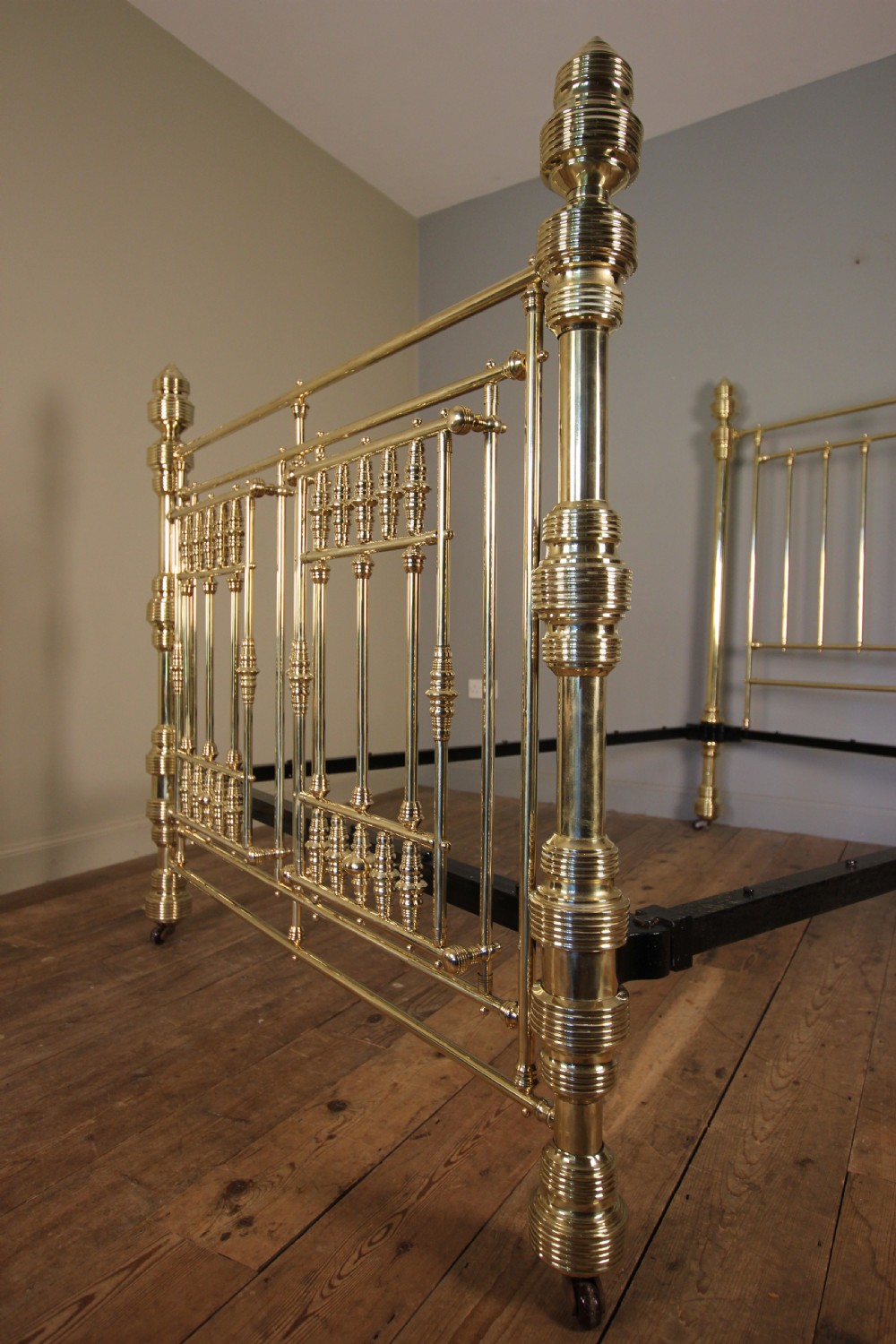 Outstanding 19th C. Brass Double Bed (4 ft 6