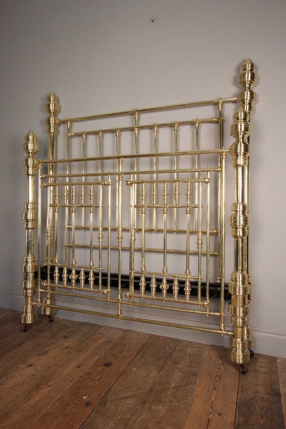 Outstanding 19th C. Brass Double Bed (4 ft 6