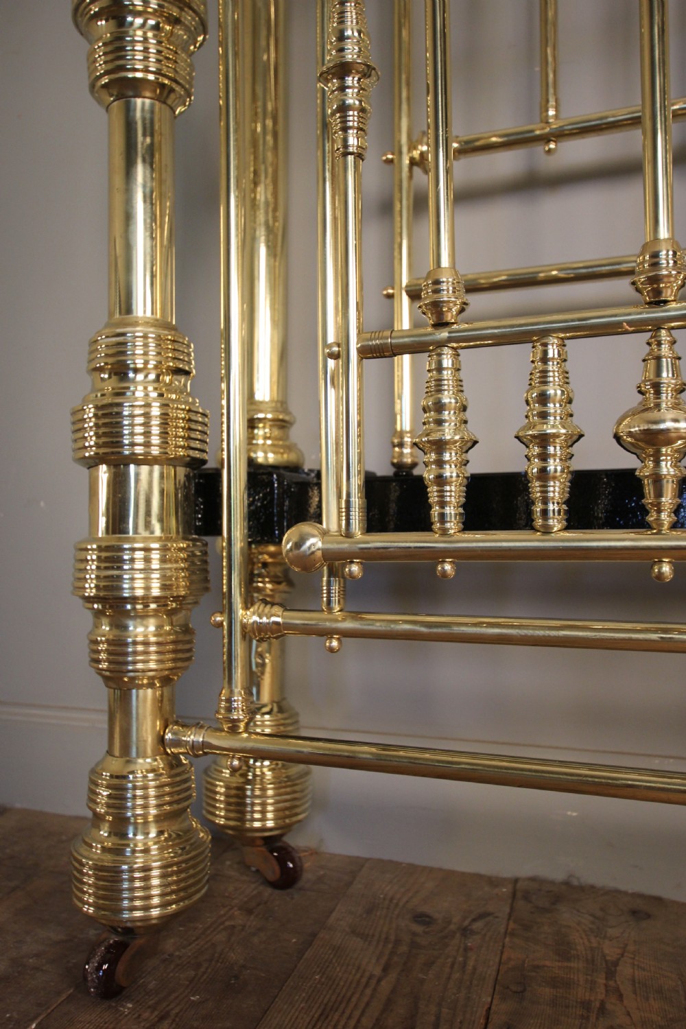 Outstanding 19th C. Brass Double Bed (4 ft 6