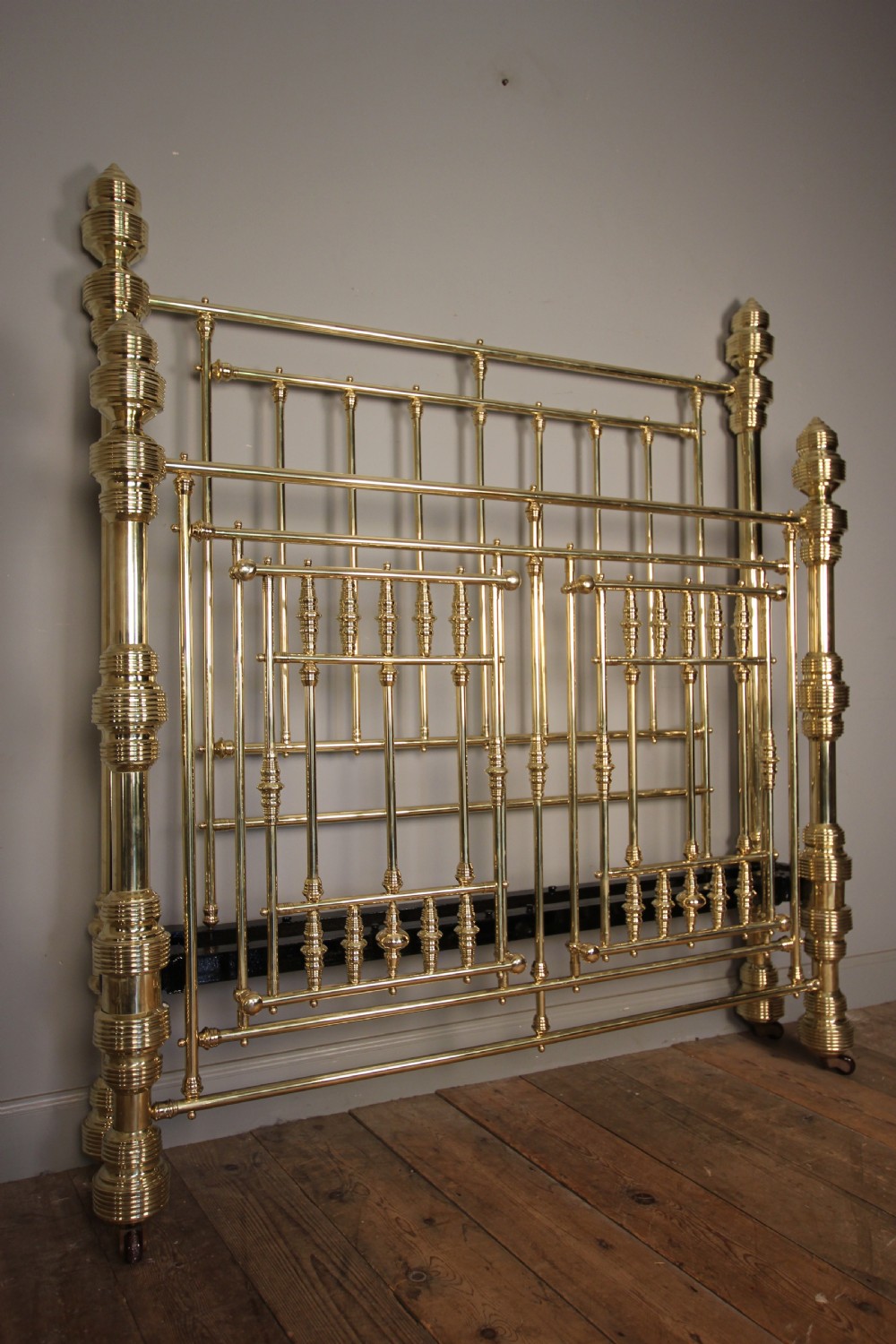 Outstanding 19th C. Brass Double Bed (4 ft 6