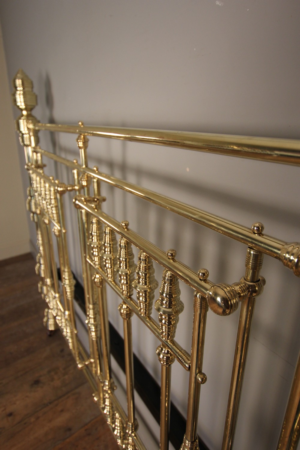 Outstanding 19th C. Brass Double Bed (4 ft 6
