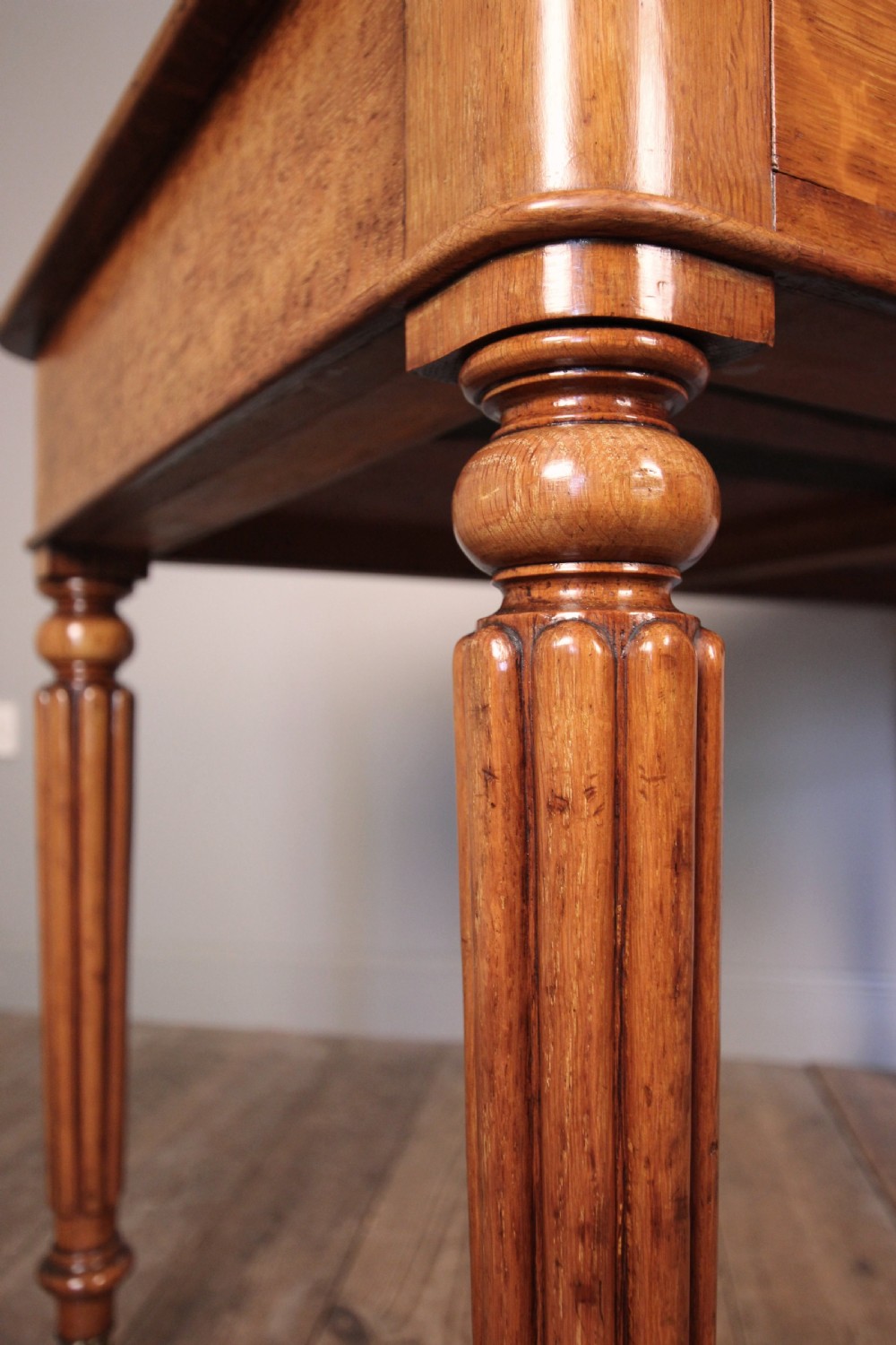 19th C Oak Library Writing Table View III