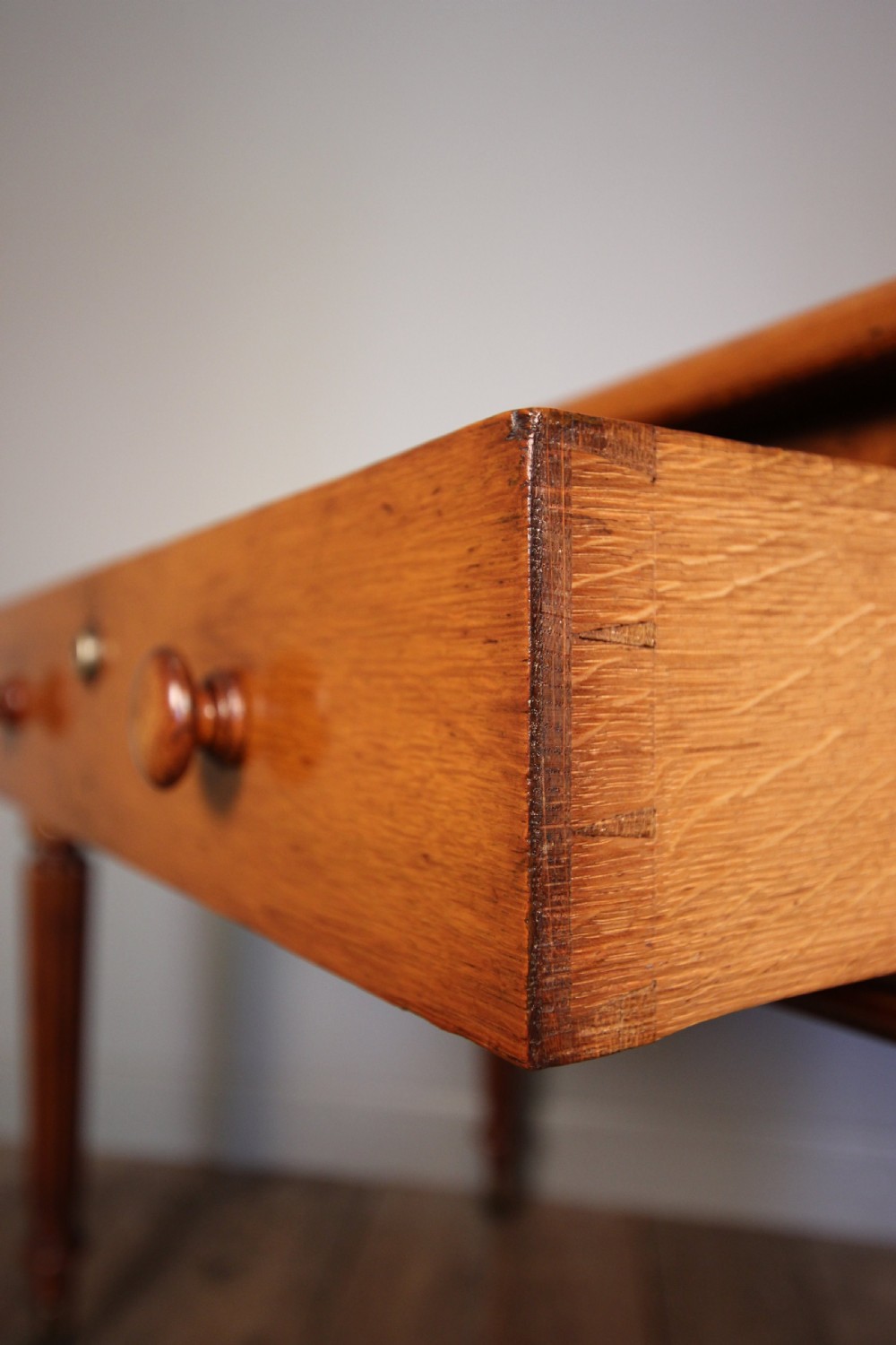 19th C Oak Library Writing Table View IV