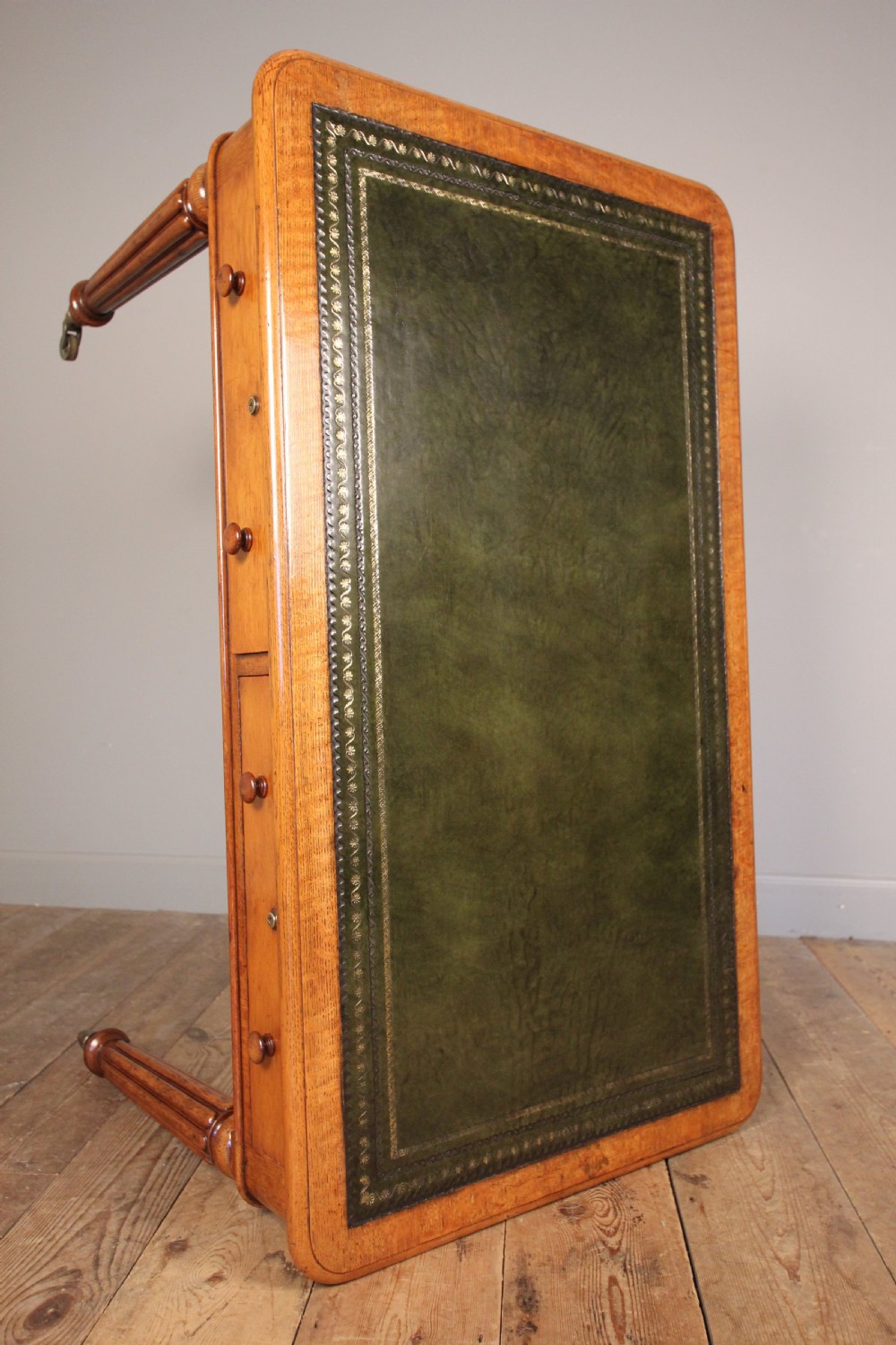 19th C Oak Library Writing Table View VI