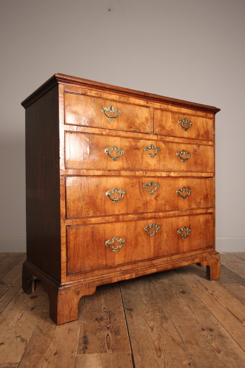 George II Figured Walnut Chest of Drawers View III